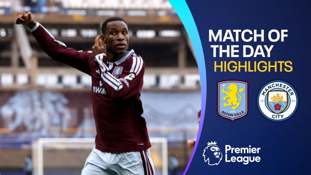 Nicolas Jackson celebrates for Aston Villa during the 2-1 Premier League win over Manchester City at Villa Park