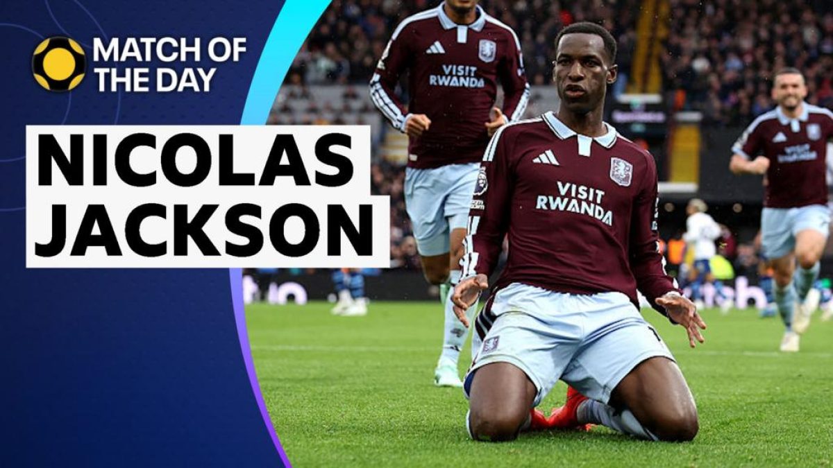 Nicolas Jackson in Aston Villa colours after scoring twice in a 2-1 win over Manchester City