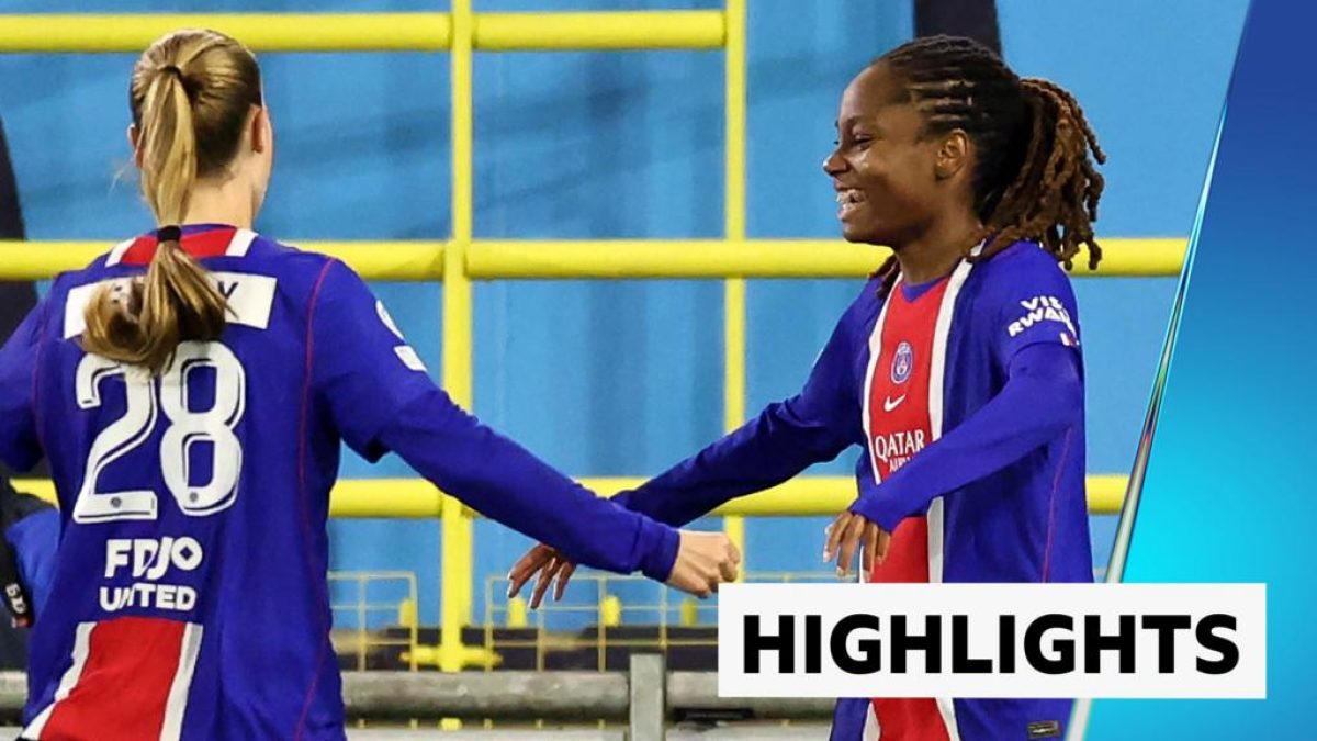 Manchester City Women and Paris Saint-Germain Women players competing in the Women’s Champions League at the Joie Stadium