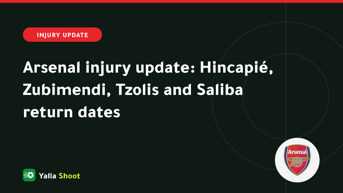 Illustrated cover showing Arsenal players in red training kit with medical staff, representing the club's injury list