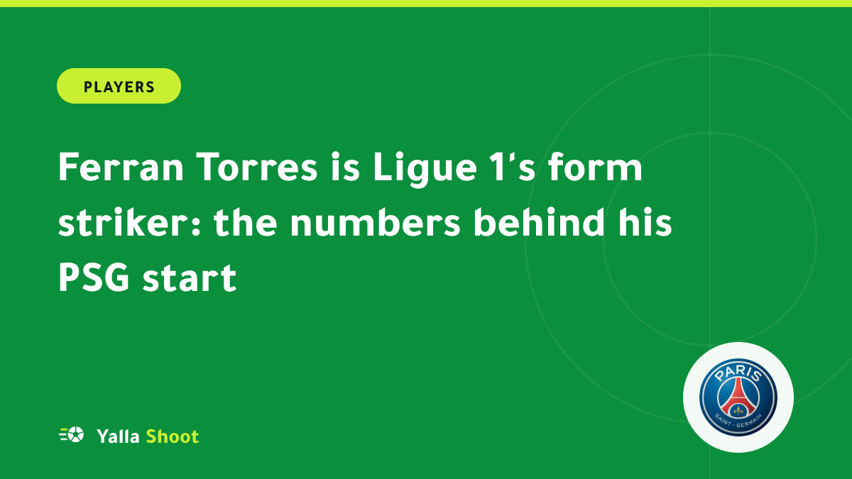 Illustrated cover of Paris Saint-Germain forward Ferran Torres celebrating a Ligue 1 goal