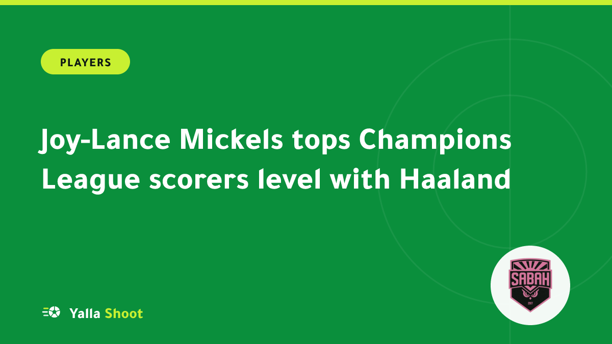 Illustrated cover of a forward celebrating a Champions League goal beside a top scorers chart