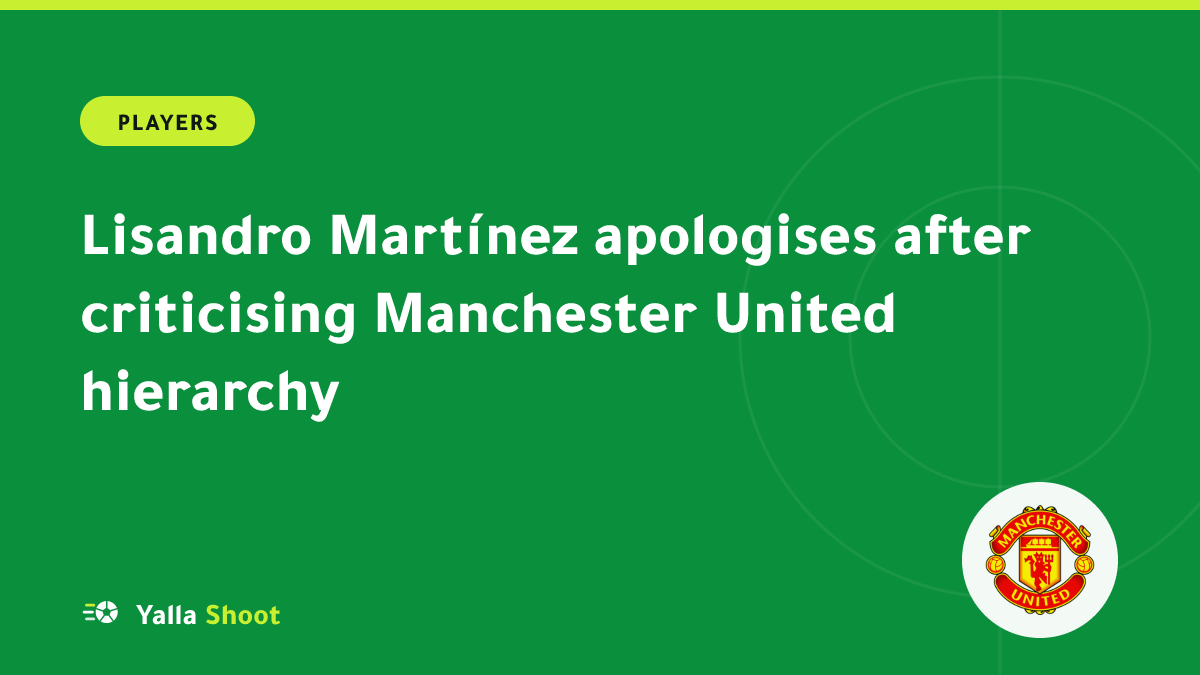 Illustrated cover of a Manchester United defender in red apologising after a tense post-match interview