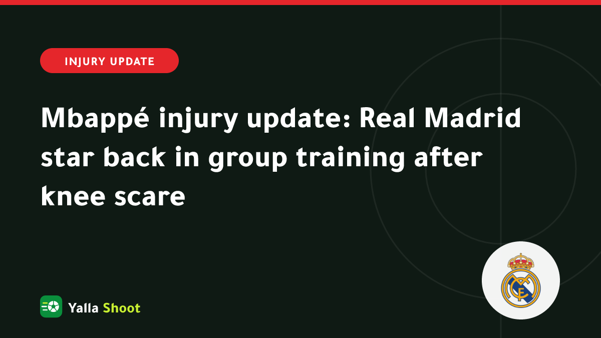 Illustrated cover of a Real Madrid forward in white training kit returning to group training after a knee injury