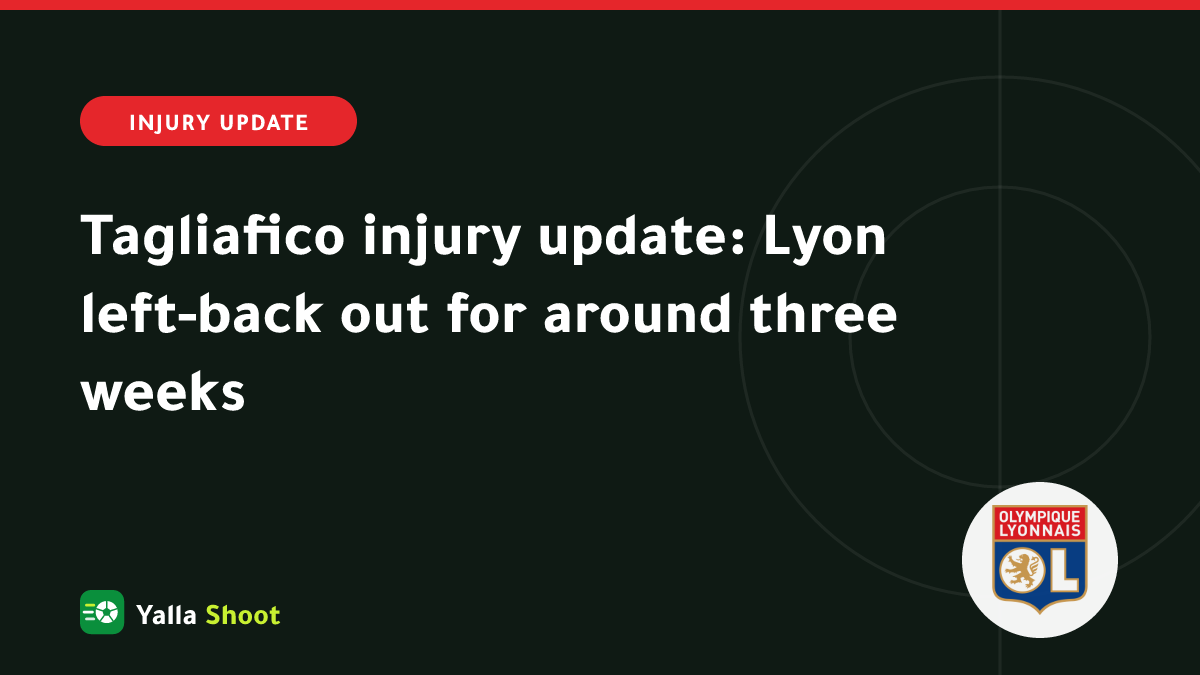 Illustrated cover of Lyon left-back Nicolás Tagliafico on the sidelines as the club faces a defensive injury crisis