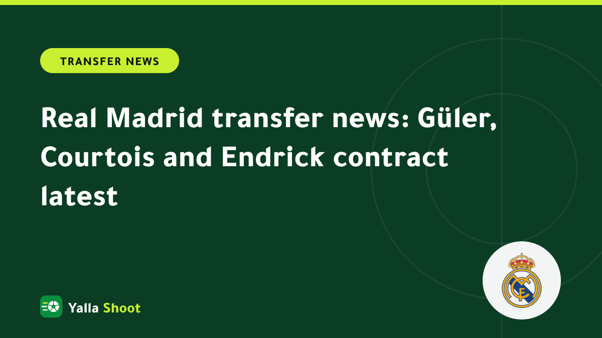 Illustrated cover showing Arda Güler, Thibaut Courtois and Endrick in Real Madrid colours