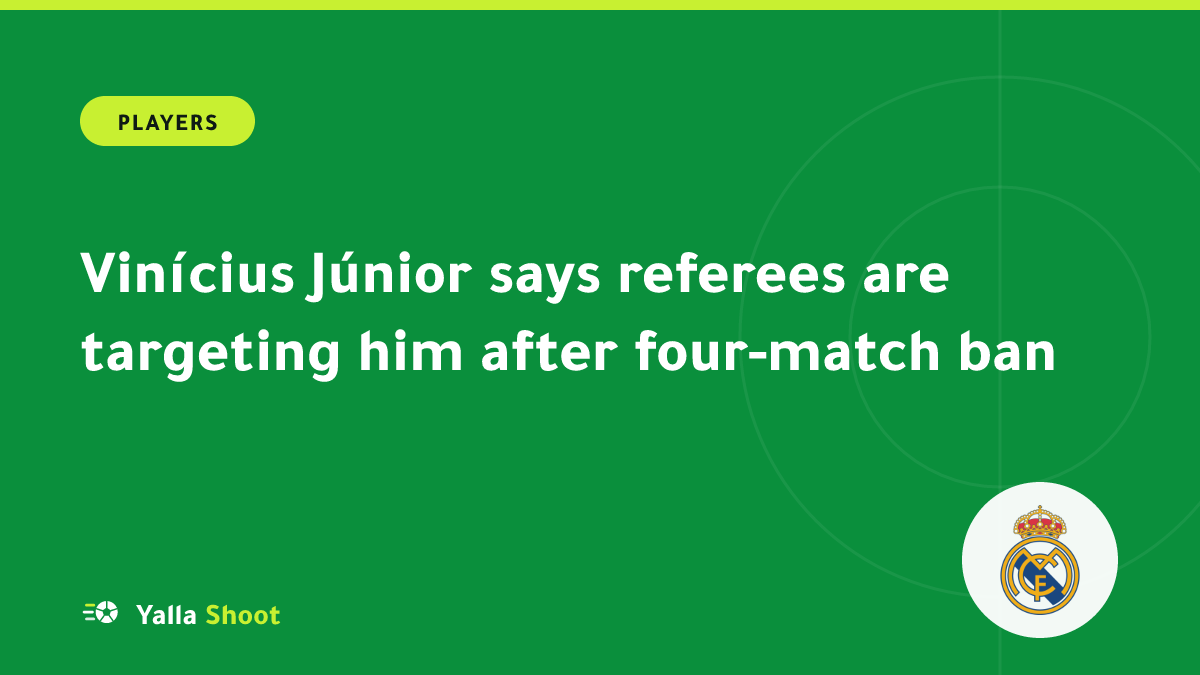 Illustrated cover of a Real Madrid forward in white reacting to a red card shown by a referee
